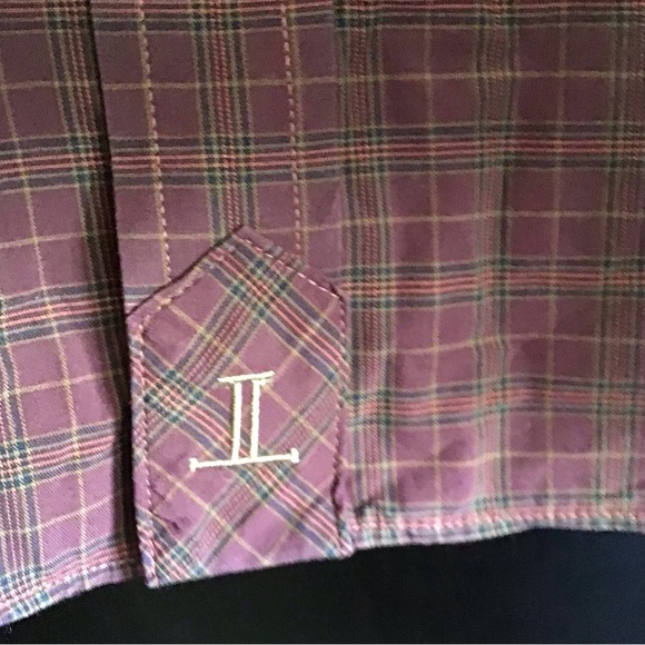 Lucchese Men's Burgundy Plaid Western Button-Down Shirt - Picture 3 of 5